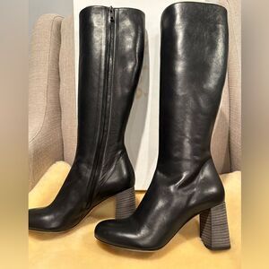 New Chloe Black Leather Knee High Boots size EU 37